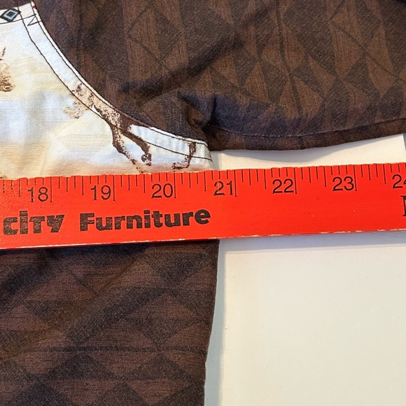 Bit & Bridle for‎ Her Size Large Long Sleeve Western Rodeo Horse Brown Button Up - Picture 6 of 7